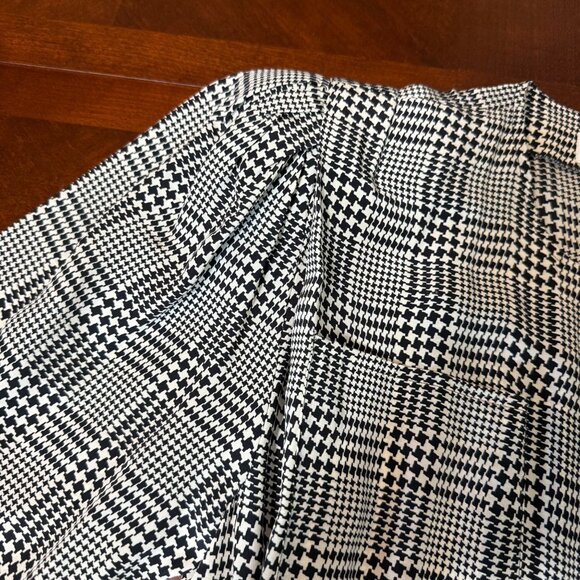 vtg Nipon Boutique Dress Sz 4 Black White Silk Houndstooth Neiman Marcus - Picture 6 of 11